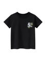 Kids' black cotton t-shirt with Gamer from UFOs graphic print and crew neck design - 100cm / Black