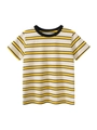 Boys short sleeve T-shirt with classic yellow white and black horizontal stripes - 90 / Apricot Yellow Black Striped