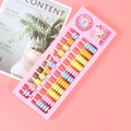 Abaco colorato in plastica per bambini con orologio integrato e design a cartoni - Rosa