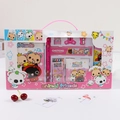 Pink cartoon animal school stationery gift set for kids in portable storage box - Pink Bear