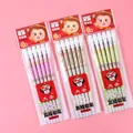 Lot de 6 crayons HB avec motifs de singe de dessin animé et gomme, 19,6 cm - 6 Pièces Crayons à Tête Ronde en Sachet (DS9803)