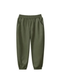 Kids olive green summer mosquito pants with elastic cuffs and soft knit cotton fabric - 90cm / Army Green