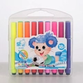 Detail of 18-color washable watercolor pens with triangular ergonomic barrel and cartoon case - 18 Colors Set