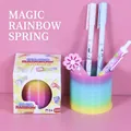 Regenboog spiraal speelgoed in gradiëntkleuren met doos en creatief gebruik als pennenbakje - Regenboog Groot