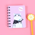 Pink A7 mini spiral notebook featuring a cute cartoon cat with MEW bubble design - Pink Cat (MEW)