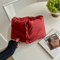 Quilted warm neck warmer in bright red with three buttons for winter wind protection - Red