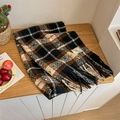 Plaid scarf in black and brown with tassels and soft fabric for autumn and winter - Black
