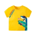 T-shirt jaune pour enfant avec imprimé requin surfeur et texte coloré amusant - Dt8163 Jaune / 90cm