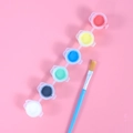 6-color acrylic paint set with brush for DIY cartoon paper fan painting and kids art crafts - 6 Color Paint + 1 Brush