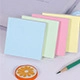 Set di foglietti adesivi quadrati in blu, verde, rosa e giallo pastello per ufficio - Stile Quadrato