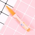Orange chisel tip highlighter with cute geometric patterns and pastel pink barrel - Orange