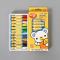 12-color hexagonal oil pastel set for kids with cartoon bear packaging box and plastic tray - 12 Colors Paper Box Set