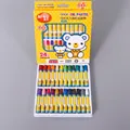 24 colors oil pastels set for kids with yellow folding box and cute cartoon bear design - 24 Colors Paper Box Set