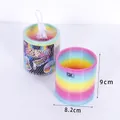 Regenboog spiraal speelgoed met 9 cm hoogte en 8,2 cm diameter afmeting specificaties - Extra groot