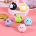 Set of six colorful round cartoon animal pull-back toy cars for toddlers and kids - Penguin Style