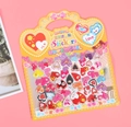 Golden 3D heart bubble stickers S1-034 with colorful PVC patterns for DIY decoration - Heart Style