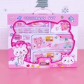 Roze briefpapier cadeauset voor kinderen inclusief etui en springtouw in vensterdoos - Roze