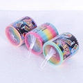 Three-pack large gradient color plastic rainbow spring toys in mesh bags for kids - Three-Piece Set / Gradient Multicolor