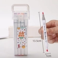 Washable dual-tip art markers in 12-color set with clear portable carrying case - Multicolor Style (789 Model 12 Colors)
