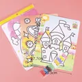 Extra large castle DIY sand art kit for kids with 9 vibrant color sand packets - Multicolored Extra Large
