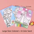 Kit de arte de arena DIY para niños con 3 tarjetas de pintura y 6 bolsas de arena de colores - Grande / Colorido Grande