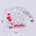 Detailansicht der PVC-Tasche mit Stern-Radiergummis und niedlichem Bären-Anhänger - Transparente Cartoon Reißverschlusstasche (Druckverschlussbeutel)
