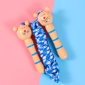 Kids wooden jump rope with cartoon animal handle and blue white braided rope - No.9 Brown Mouse Style (5316293072810)