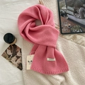 Sciarpa in lana australiana rosa 100% con bordi a coste e consistenza morbida premium - 170x23cm / Rosa pelle
