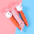 Children's wooden jumping rope with a cute orange cat handle and pink woven cord - No.10 Rabbit Style (5316293072811)