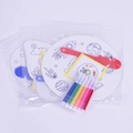 DIY children's cartoon paper fan painting set with six markers and patterned fans - Fan with 6-Color Watercolor Pens