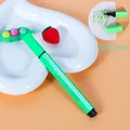 Light green triangular watercolor pen with silver logo on a white heart-shaped tray - Light Green