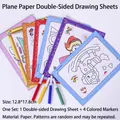 Kids DIY doodle set with 12.8x17.8cm double-sided coloring card and 4 colorful pens - 4 Color Marker Set