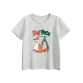 Kurzärmeliges Kleinkind-T-Shirt aus Baumwolle mit bunten Cartoon-Gans-und-Hasen-Motiv - 90 / Hellgrau
