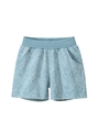 Boys casual cotton shorts in light blue with white leaf pattern and elastic waistband - Aqua Blue / 90