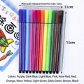 12-color triangular watercolor pen set for children painting in a 11x15cm transparent pouch - Hexagonal Barrel Multicolor Set