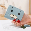 Cute light blue cartoon seal short zip-around wallet with tassel and star charm - Blue