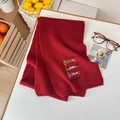 Sciarpa in maglia rossa con ricamo di bassotto carino per autunno e inverno donna - Sciarpa—Amaranto