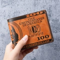 Herrenbrieftasche aus PU-Leder mit kreativem 100-Dollar-Muster und orangefarbener Textur - Braun