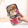 Three-layer floral canvas mini bag with beige base and colorful floral patterns - Beige Floral (12)
