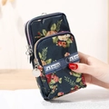 Three-layer floral waterproof phone bag in dark blue with fashion strap and wrist handle - Blue Floral (9)