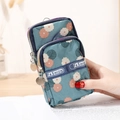 Three-layer floral mobile phone bag with pink flowers and a blue fashion ribbon tag - Pink White Floral (14)