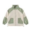 Giacca a vento leggera da bambino con design color block verde salvia e panna - 100cm / Verde/Beige (YR255)