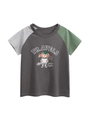 Kinder katoenen t-shirt met raglanmouwen en cartoon kamperende beer print - Donkergrijs (9A029 Donkergrijs) / 90cm