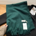 Deep forest green thick baby velvet scarf with tassels and soft cashmere feel - Emerald Glaze