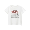 Short sleeve kids T-shirt in white cotton with ancient world dinosaur graphic print - 100 / Dinosaur Print Style (9A032) / Off White