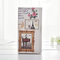 Portefeuille crème à motif Paris avec Tour Eiffel vintage et imprimés floraux - Tour Eiffel Cadre Blanc