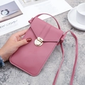 Pink PU leather crossbody phone bag with gold clasp and adjustable shoulder strap - Deep Pink