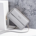Bolso bandolera gris minimalista multifuncional para móvil con borla y cuero PU - Gris claro