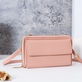 Sac bandoulière rose pour téléphone avec écran tactile et finitions en cuir synthétique - Rose