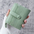 Short mint green crocodile pattern wallet for women with snap closure and card slots - Green